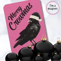 Pink Merry Crowmas Christmas Holiday  Magnet