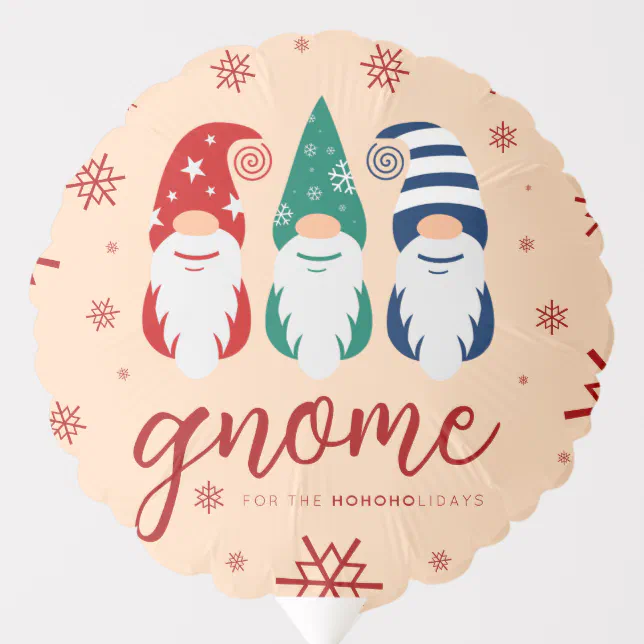 Hygge Christmas Gnome for the Holidays Snowflakes Balloon