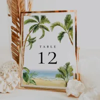 Tropical Palm Tree Table Number