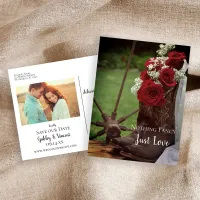 Rustic Roses Cowboy Boots Wedding Save the Date Announcement Postcard