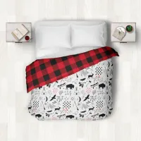 Buffalo Adventures Black and Red Plaid ID599 Duvet Cover