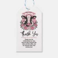 Holy Cow I’m One Cowgirl 1st Birthday Party Gift Tags