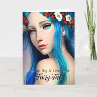 Pretty Enchanted Girl with Flowers | Fairy Tale Card
