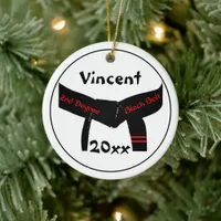 Martial Arts 2nd Degree Black Belt Red Ceramic Ornament