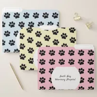 File Folders - Paw Prints with Label