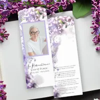Purple Lilac Flowers Funeral Memorial Prayer Card Bookmarks