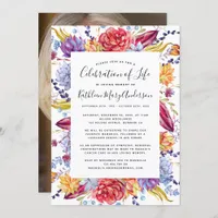 Succulent Photo Celebration of Life Memorial Invitation