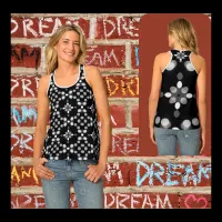 Abstract Monochrome Bokeh Dots Pattern Tank Top