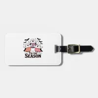Tis The Season Checkered Halloween Luggage Tag