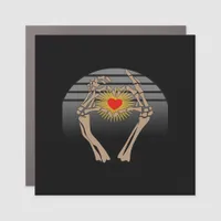 Skeleton Hands Making A Heart Classic Car Magnet