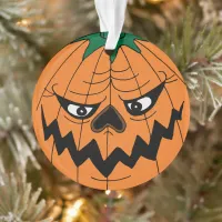 Happy Halloween Evil Pumpkin Face Ornament