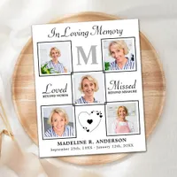 Budget Memorial Elegant 5 Photo Sympathy Thank You