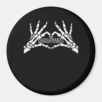 Halloween Skeleton Heart Hands Retro Style Magnet