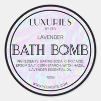 Chic Bold Modern Holographic Bath Bomb Spa Label