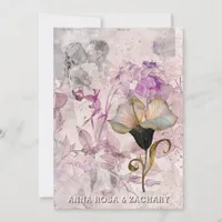 *~* AR26 Pink 16 QR Victorian RSVP PHOTO Wedding Invitation