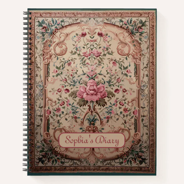 Elegant Persian Floral Spiral Notebook