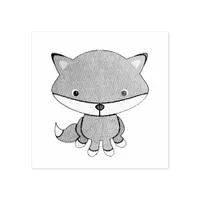 Cute Little Fox  Farm Animal Rubber Stamp