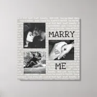 Black and White Marry Me Couple's Photo Wall Art