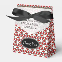 Ruby Red White floral Pattern Party Favor box