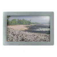 Punaluʻu Black Sand Beach Hawaii Big Island Rectangular Belt Buckle