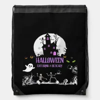 Spooky Halloween Eat Drink And Be Scary Classic Drawstring Bag