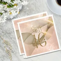 Sparkling Swirls Sweet Sixteen Rose Gold ID652 Napkins