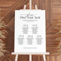 5 Tables Welcome Seating Chart Foam Board