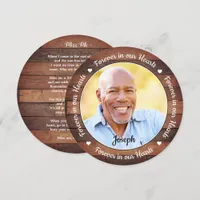 Rustic Memorial Funeral Prayer Card Sympathy Poem 