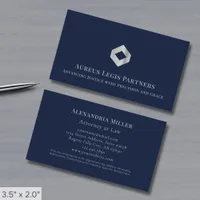 Blue Professional Luxury Logo Business Card