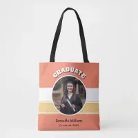 Modern Graduation Photo Name Graduate Class of Tote Bag