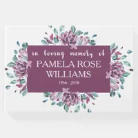 Floral Flourish Personalized Funeral Guest Book