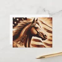 Patriotic Horse Sepia Postcard
