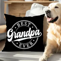 Best Grandpa Ever Personalized Photo and Name Throw Pillow