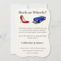  Heels or Wheels Chic Casual Quirky Gender Reveal  Invitation