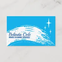 Modern Bold Blue Cleaning Swipe Business Card