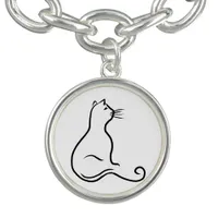 Cat silhouette - single line bracelet