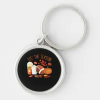 Tis The Season Football Pumpkin Thanksgiving Athle Keychain