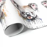 Koala Wildlife & Nature Water Color Set Wrapping Paper