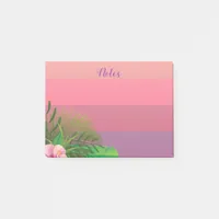 Elegant Pastel Pink Exotic Tropical Plants Post-it Notes