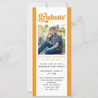 Orange Retro Graduation Party Digital Evite Invitation