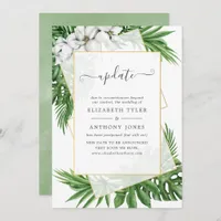 Tropical Greenery Geometric Summer Wedding Update Invitation