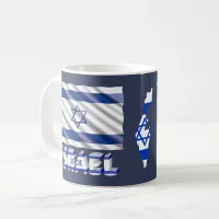 Israel Flag & Map Patriotic Blue White Coffee Mug