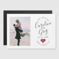 Modern Stylish Love Typography Photo Save the Date Magnetic Invitation