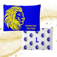 Lion Mascot Blue and Yellow Student Pencil Pouch