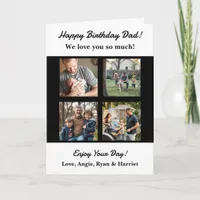 Personalized Four Photo Template Dad's Birthday