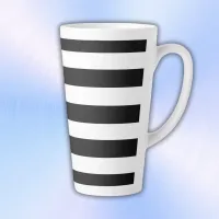 Simple Black and White Stripes | Latte Mug