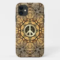 Golden Hexagon Forest Peace Sign iPhone 5 Case