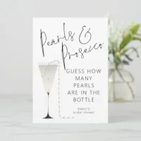 Guess How Many Pearls Prosecco Bridal Shower Game Invitation