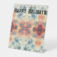 Vintage Snowflakes Pattern - Pedestal Sign