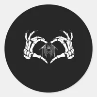Skeletons Token Heart Hands  Classic Round Sticker
